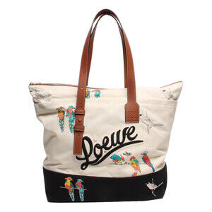 Loewe Zip Tote Bag Logo Paulas Ibiza Parrot